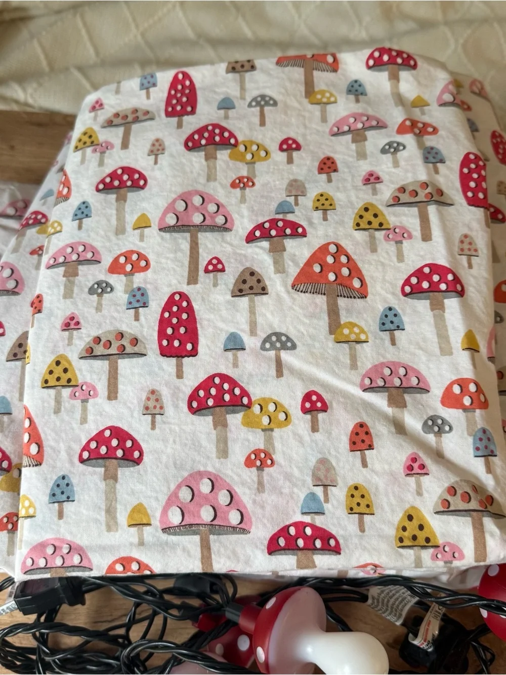 Cath Kidston London Mushroom Russet Twin Sheet Set Cotton Percale 3pc Lights
